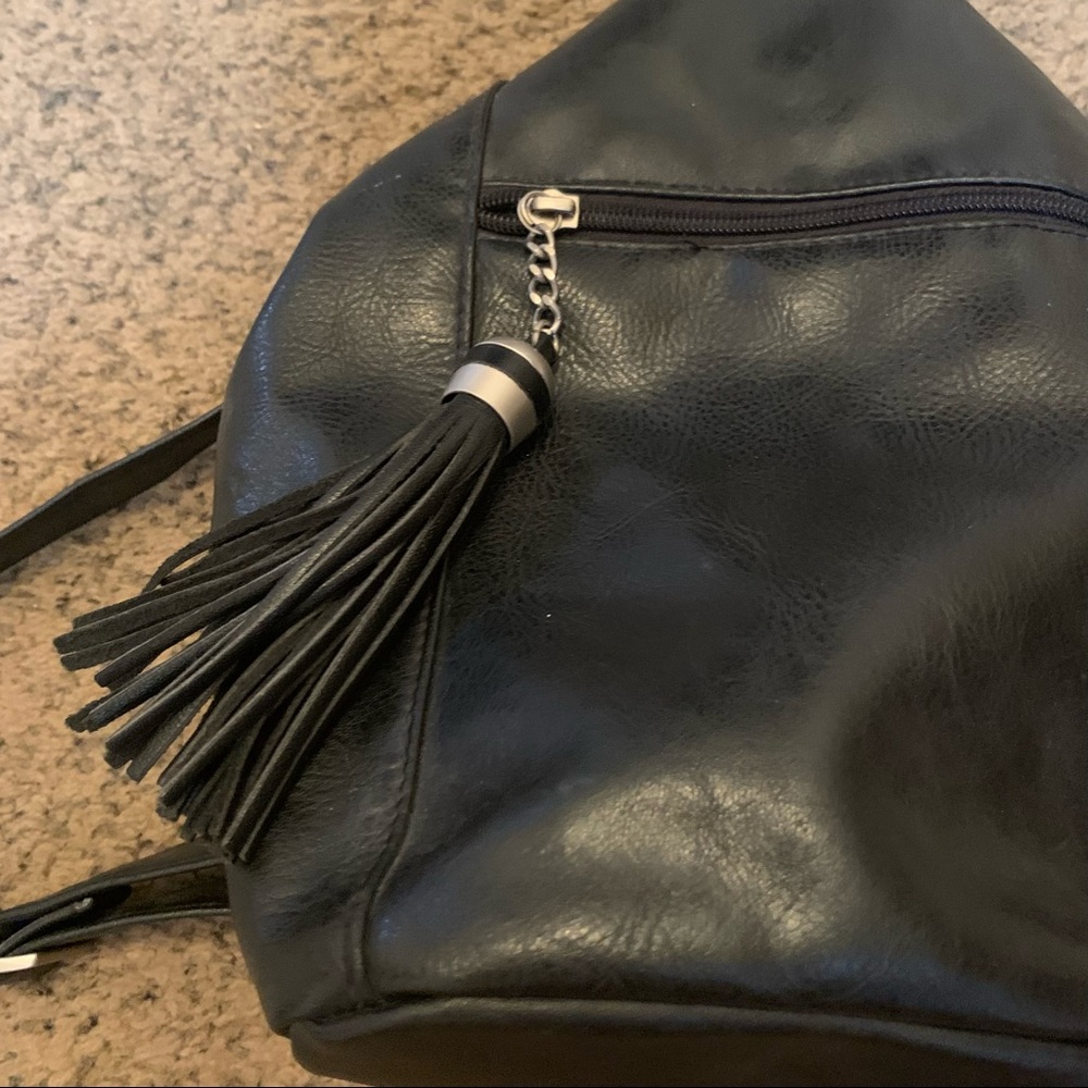 Vintage Black Transformable One Strap Backpack Or… - image 2